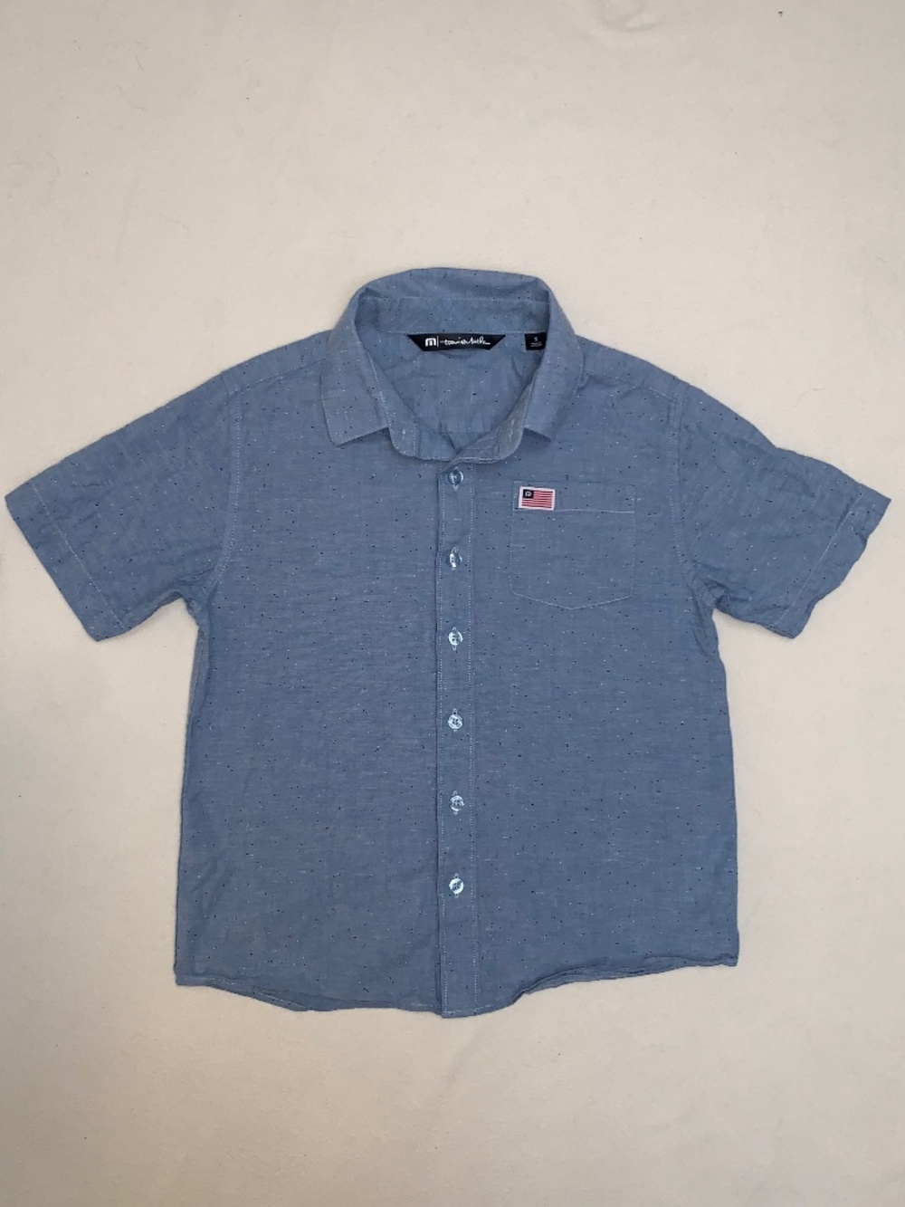 Travis Mathew Boys American Flag Eagle Pride Patriotic Button Down Sz S